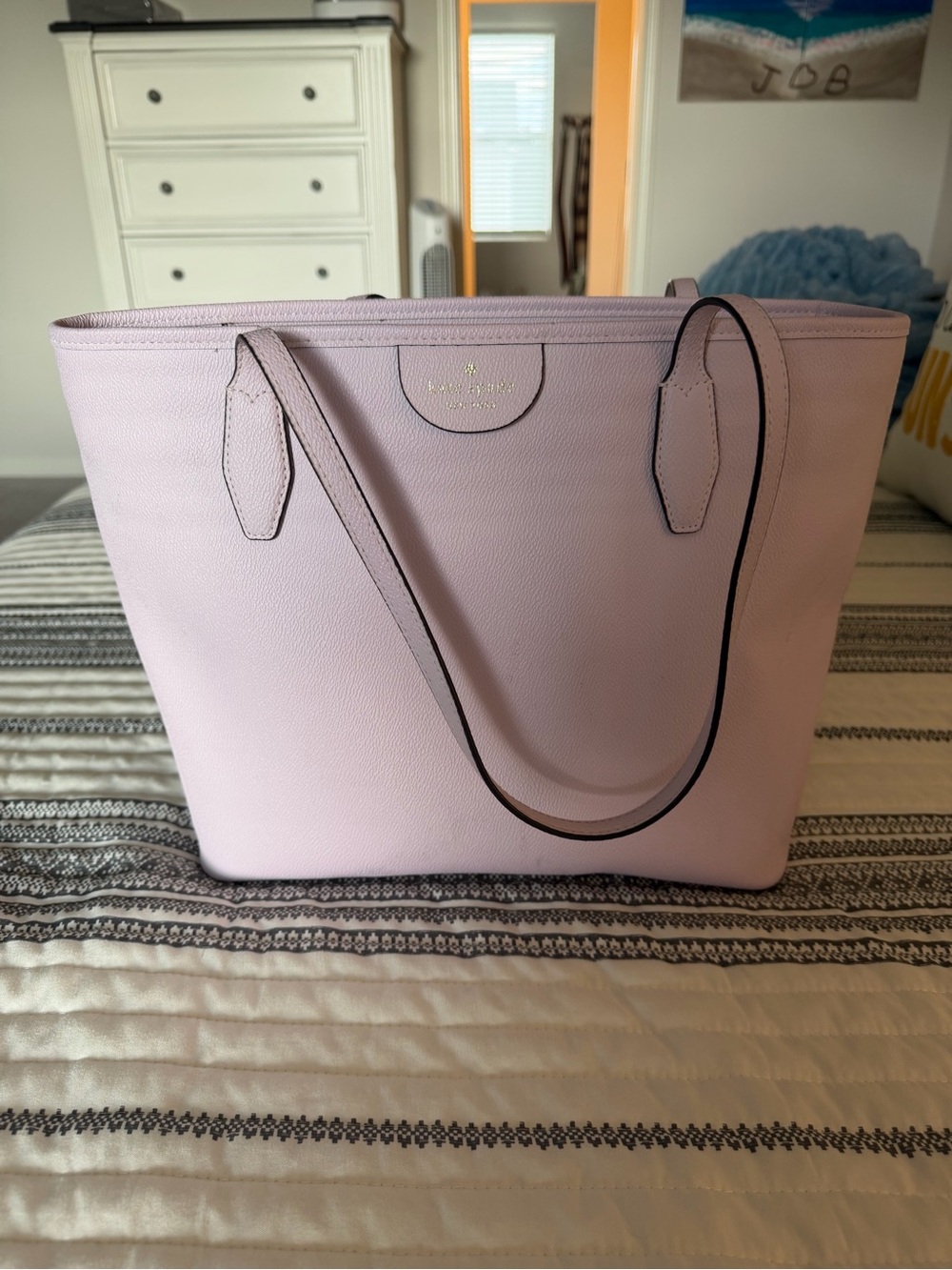 kate spade Pale Pink Leather Tote with Top Handles